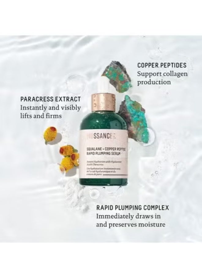 BIOSSANCE Squalane + Copper Peptide Rapid Plumping Serum. Powerfully Hydrating Face Serum that Instantly Plumps and Firms with Collagen Boosting Copper Peptides (1.69 fl oz) - Image 3